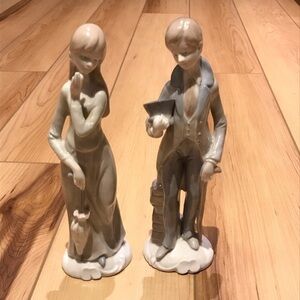 Vintage Lenwile China Ardalt Japan Elegant Porcelain Figurines Set